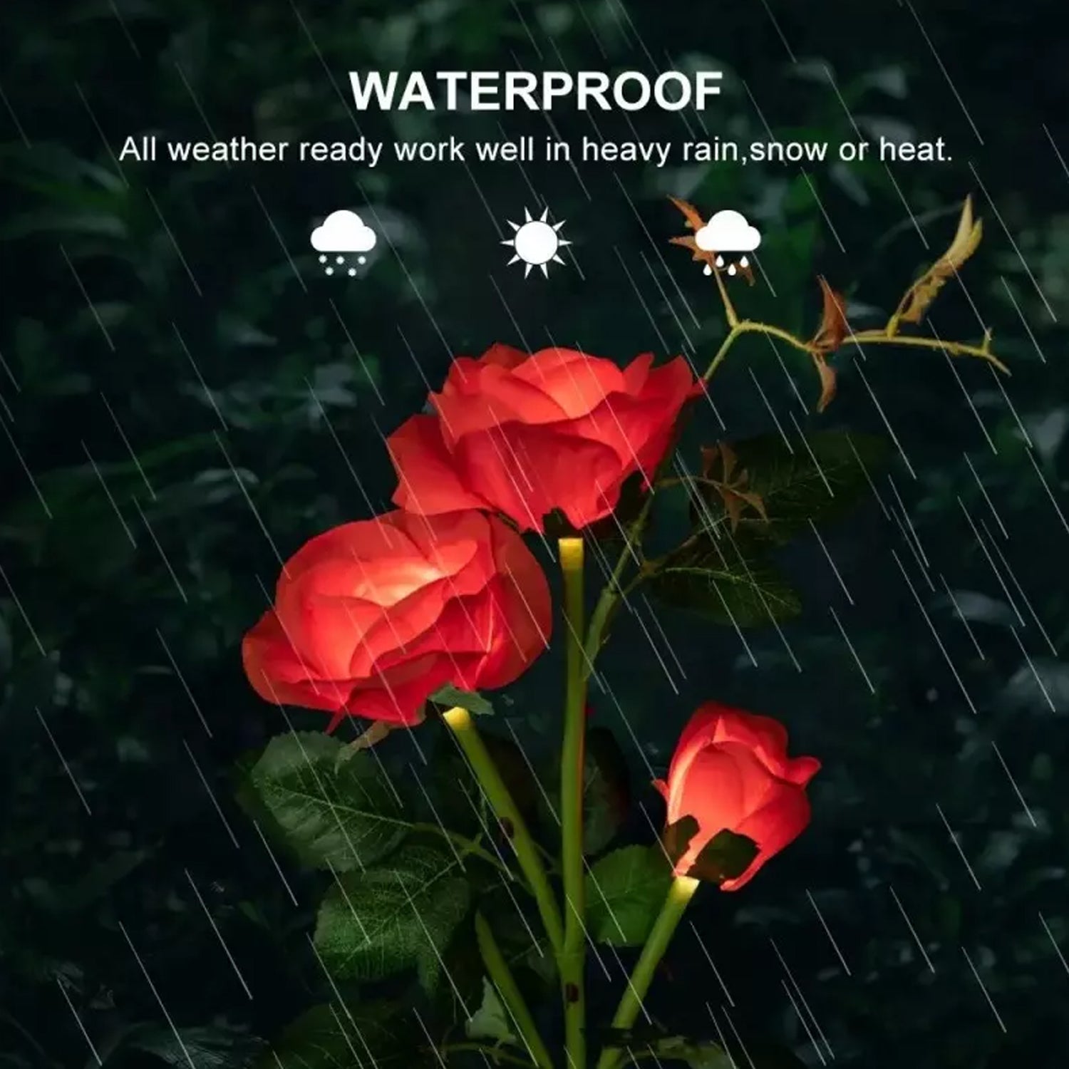 6616A Garden Solar Outdoor Rose Lights Decorative , Waterproof Flower Light for Garden Patio Landscape Pathway Yard Holiday Decoration DeoDap 6616A Garden Solar Outdoor Rose Lights Decorative , Waterproof Flower Light for Garden Patio Landscape Pathway Yard Holiday Decoration DeoDap